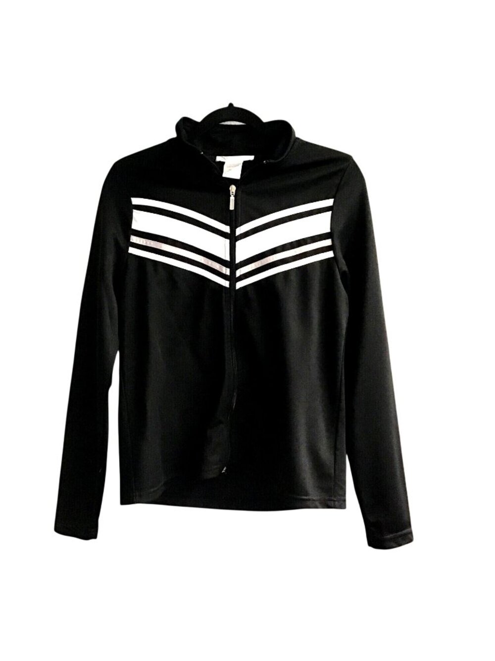 K. JORDAN- WOMENS BLACK FULL ZIP-UP TRACK JACKET SIZE MEDIUM